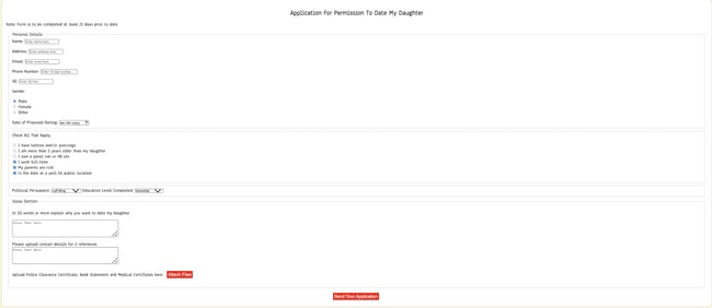 html form with dropdown, checkbox and message input fields